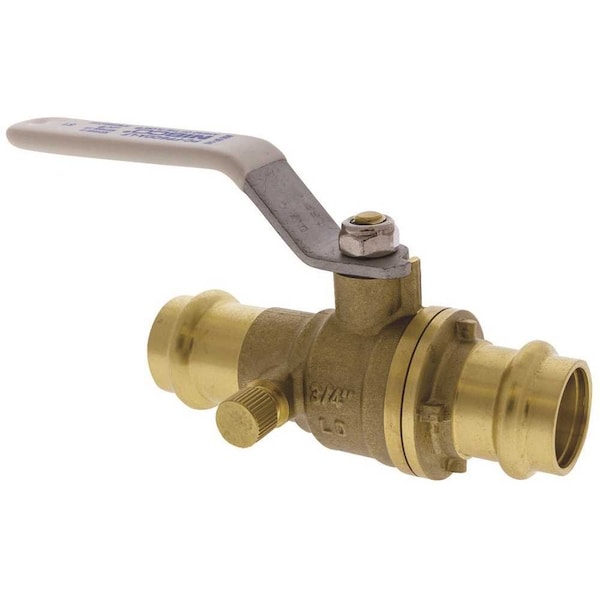 Nibco 1/2 in. Brass Press Lead Free Full Port Ball Valve with Drain IPCFP600ADLF12 - main